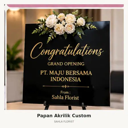 Papan Bunga Akrilik Karang Pilang
